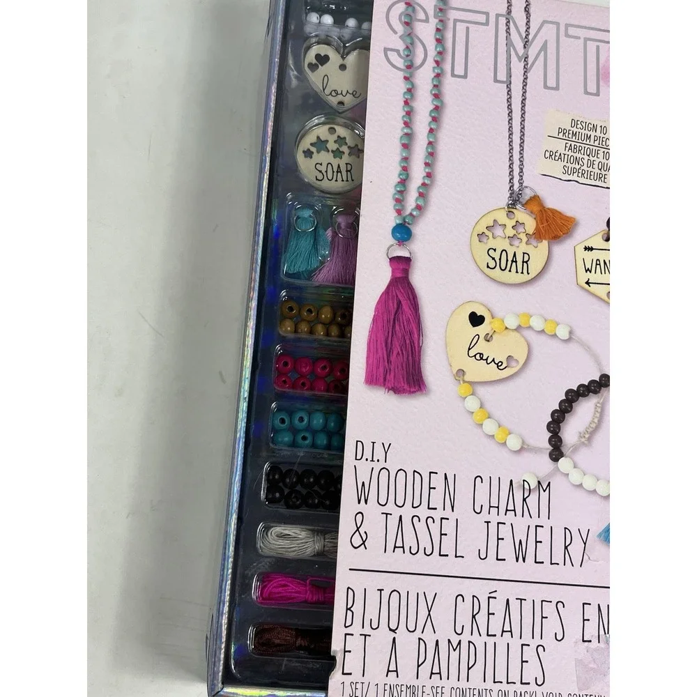 STMT D.I.Y. Wooden Charm & Tassel Jewelry Making Kit for Teens Brand New Craft